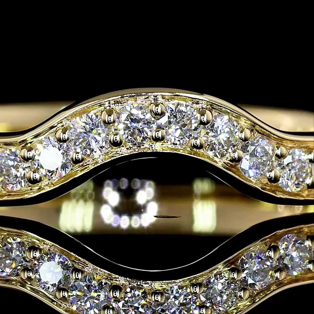 0.39 Cts 14k Yellow Gold Round Shape Eternity Band Eternity Band - Image 3