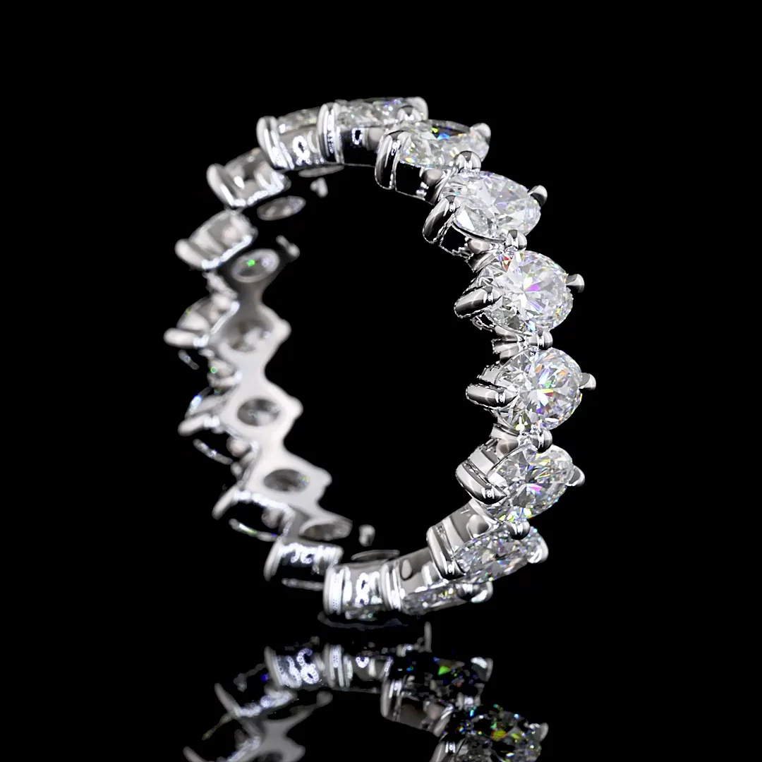3.35 Cts 14k White Gold Oval Shape Eternity Band Eternity Band - Image 2