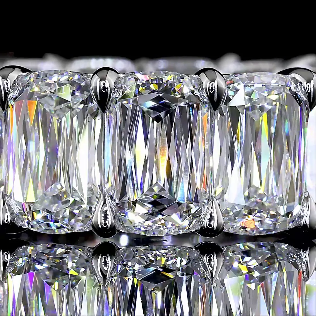 12.76 Cts 14k White Gold Kriss Shape Eternity Band Eternity Band - Image 3