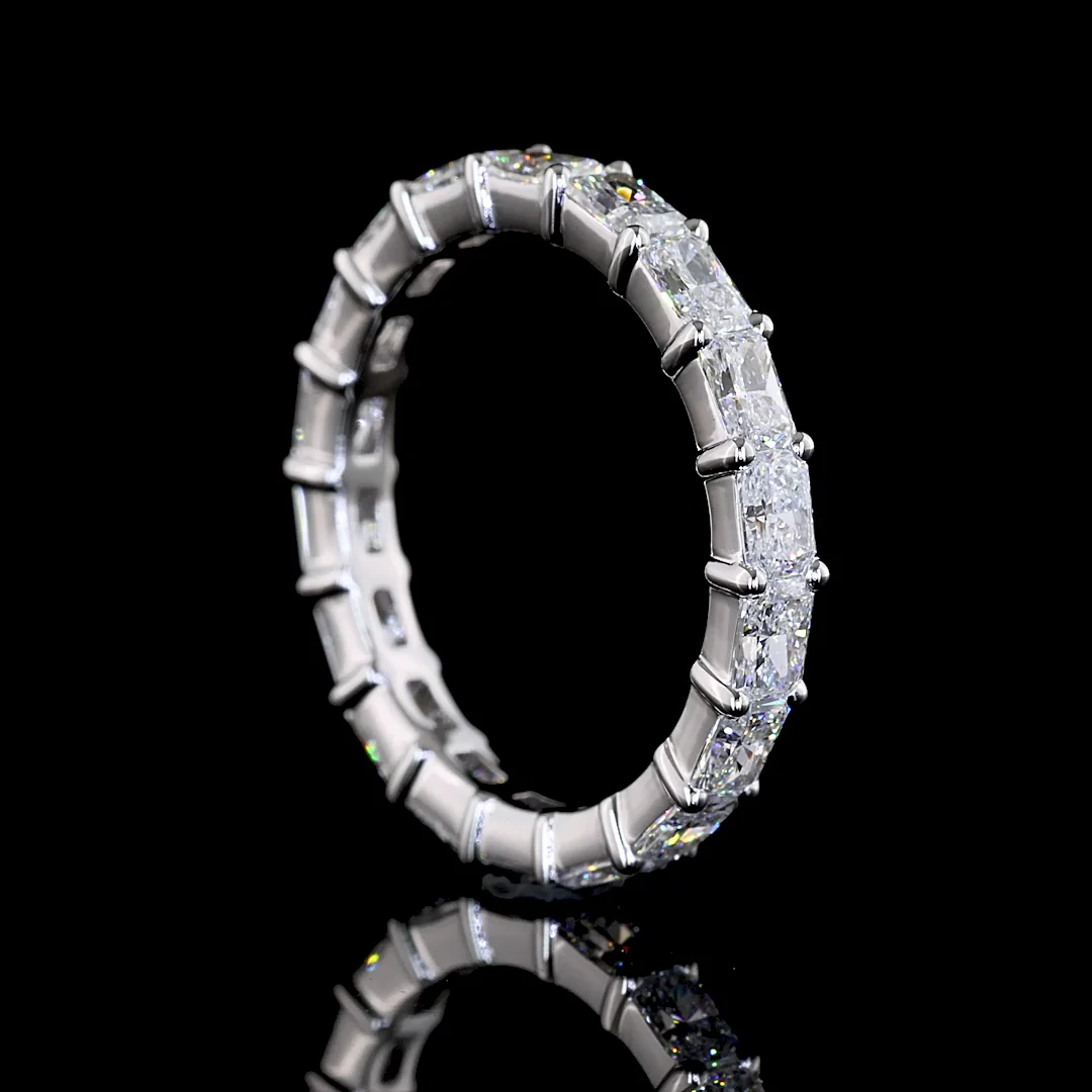 2.06 Cts 14k White Gold Radiant Shape Eternity Band Eternity Band - Image 2