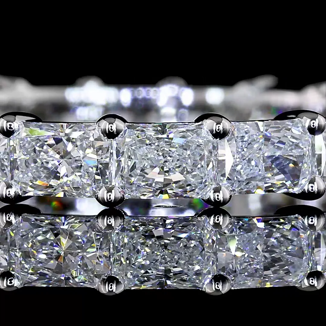 2.06 Cts 14k White Gold Radiant Shape Eternity Band Eternity Band - Image 3