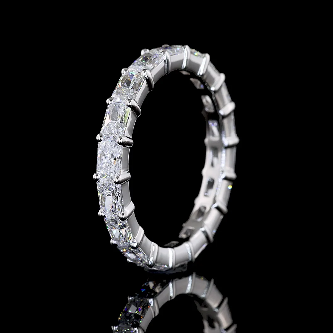 2.06 Cts 14k White Gold Radiant Shape Eternity Band Eternity Band - Image 4