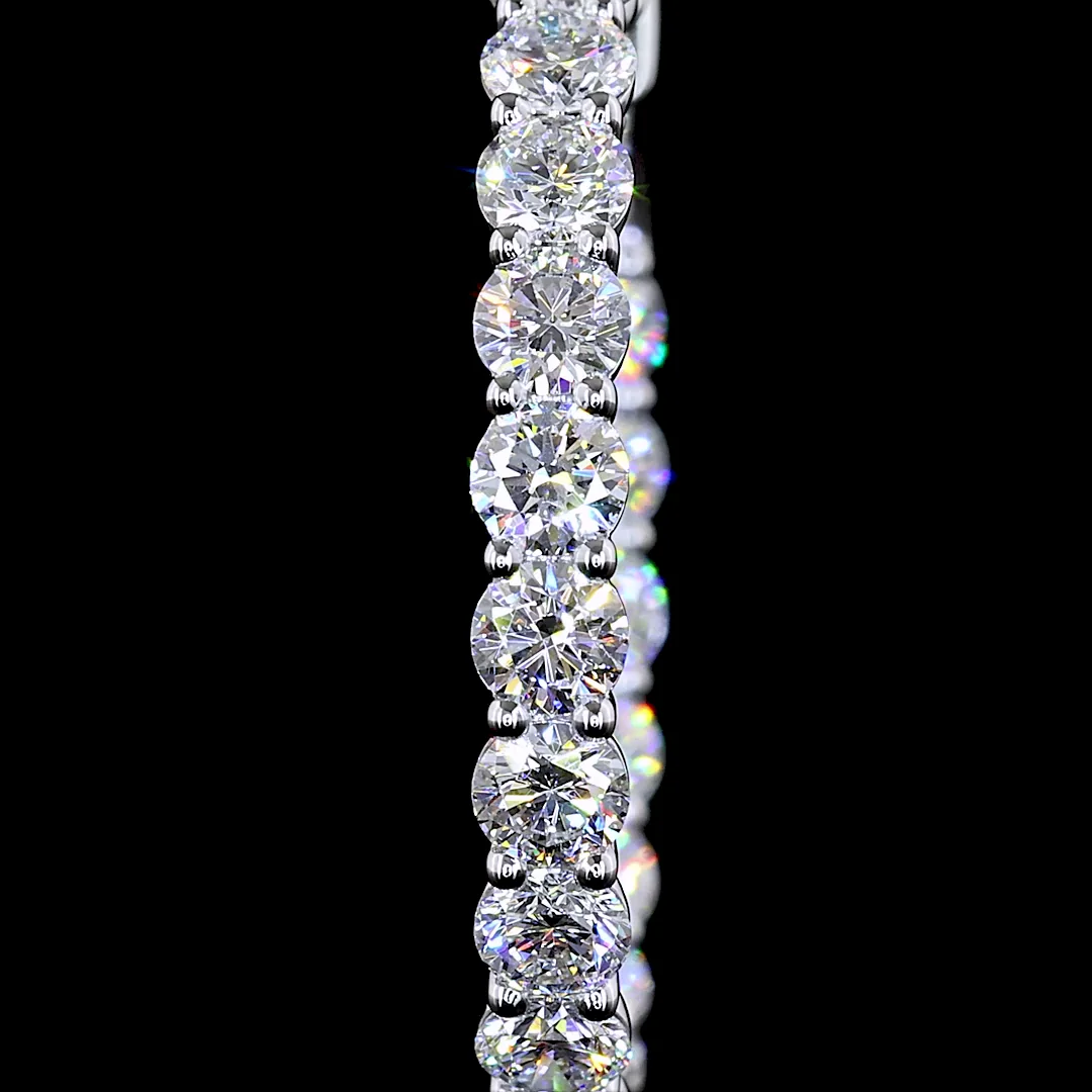 3.31 Cts 14k White Gold Round Shape Hoops Earring - Image 3