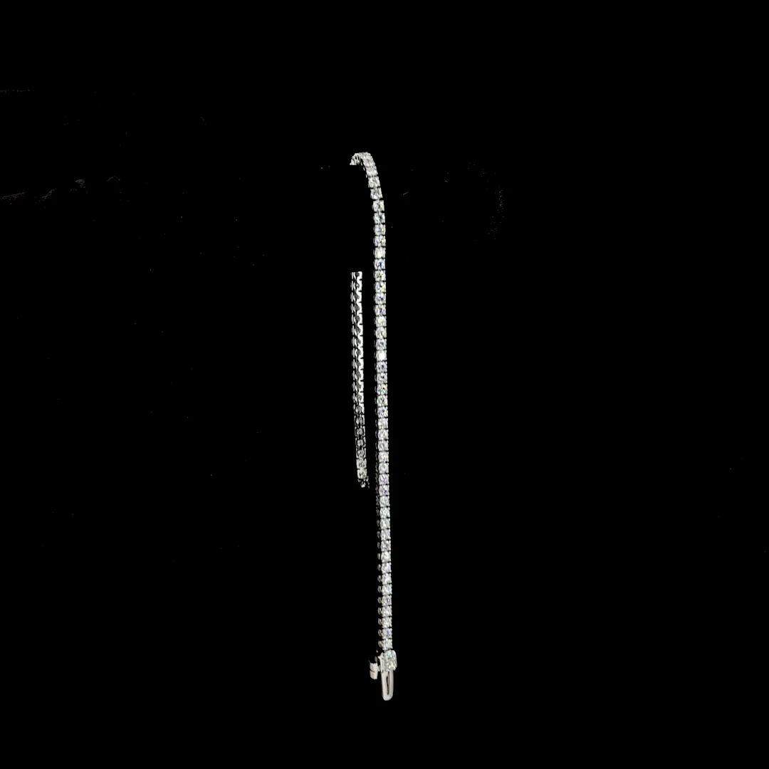 2.2 Cts 14k White Gold Round Shape Tennis Bracelet - Image 3