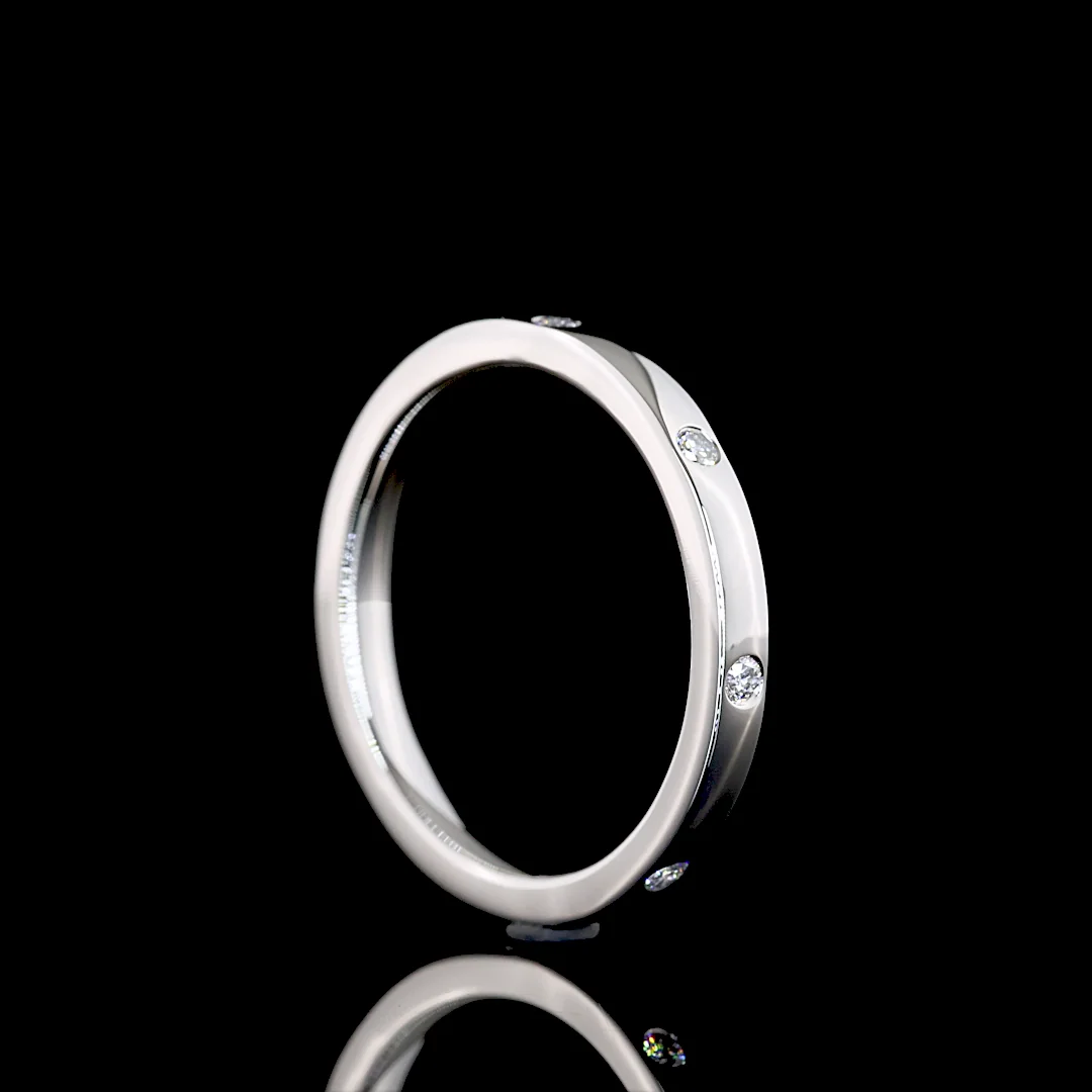 0.13 Cts Platinum Round Shape Eternity Band Eternity Band - Image 2