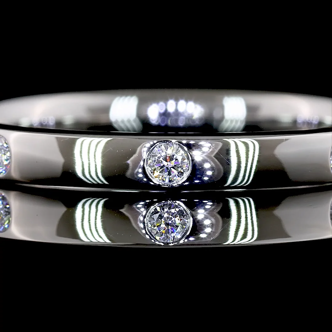 0.13 Cts Platinum Round Shape Eternity Band Eternity Band - Image 3