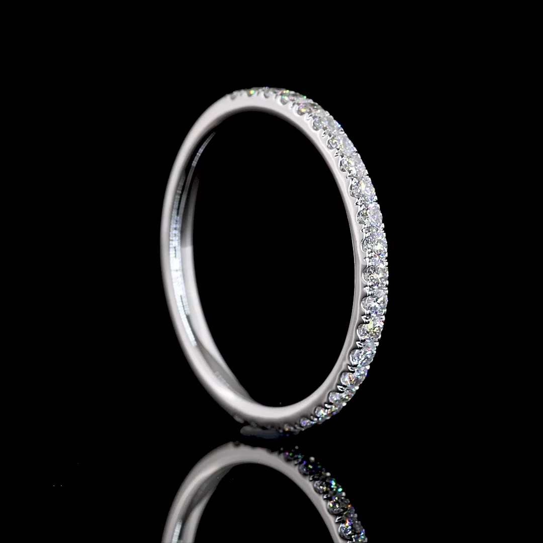 0.37 Cts 14k White Gold Round Shape Half Eternity Eternity Band - Image 2