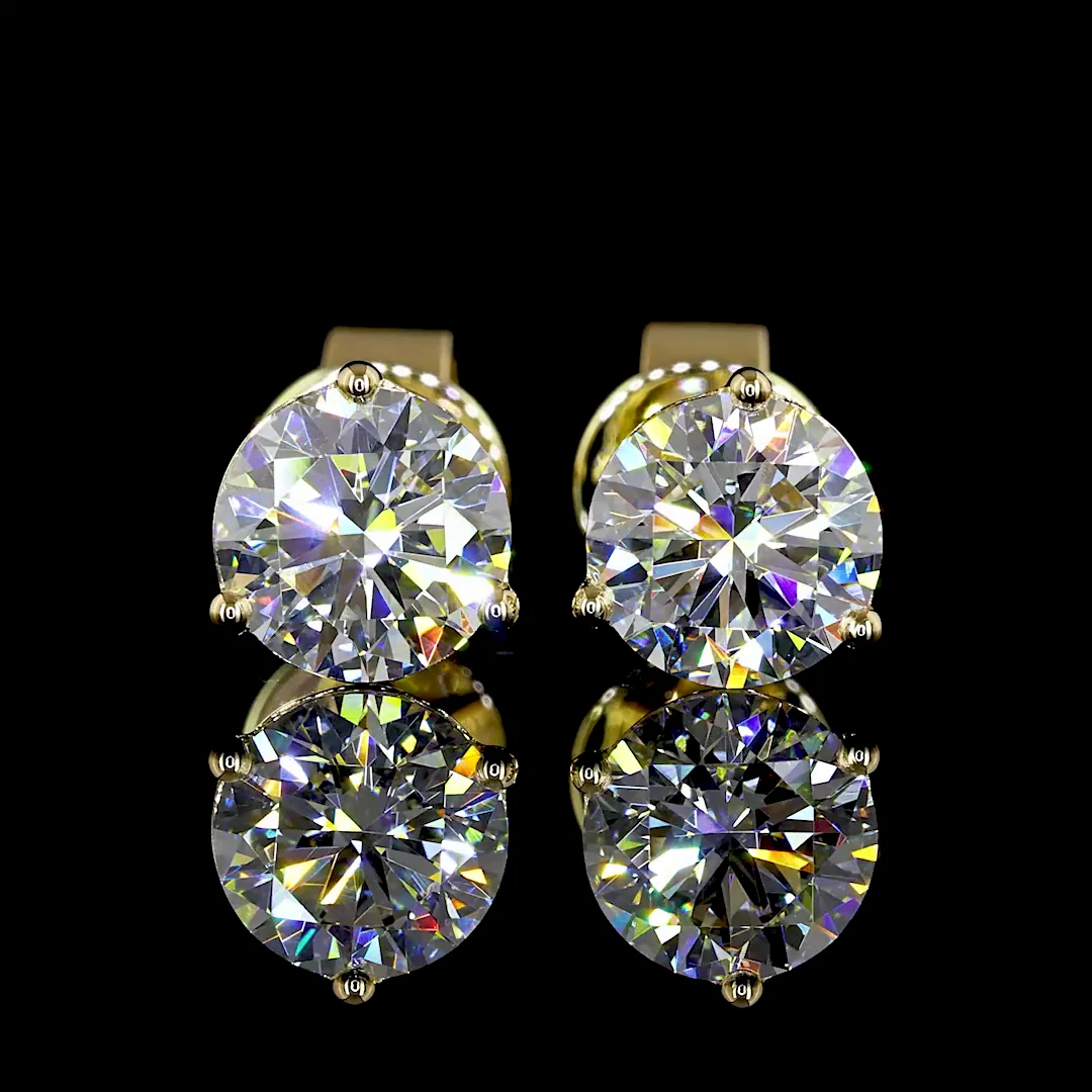 1.44 Cts 18k Yellow Gold Round Shape Martini Earring - Video