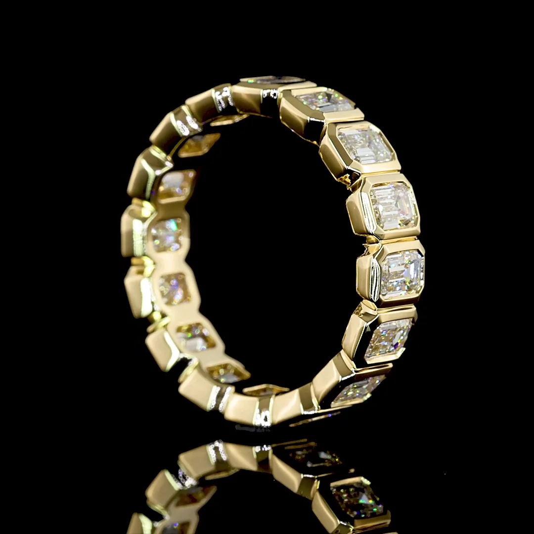 3.16 Cts 14k Yellow Gold Emerald Shape Eternity Band Eternity Band - Image 2