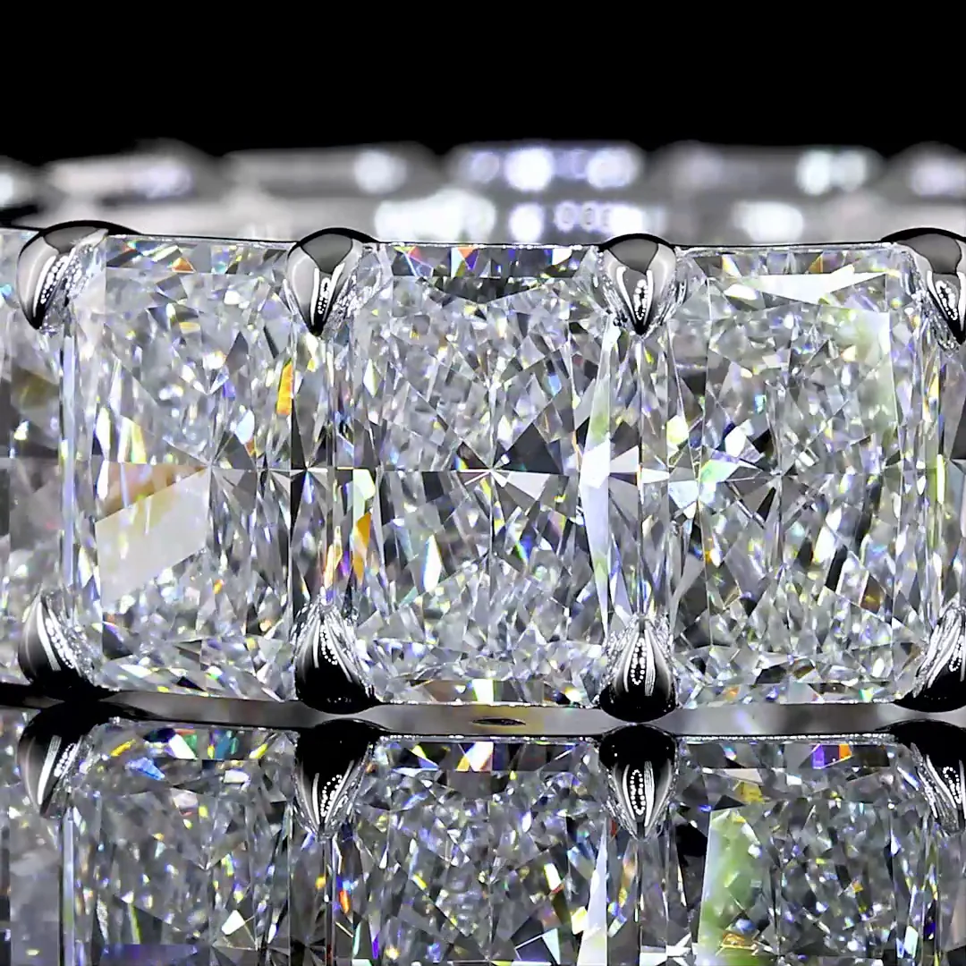 8.66 Cts 14k White Gold Radiant Shape Eternity Band Eternity Band - Image 3