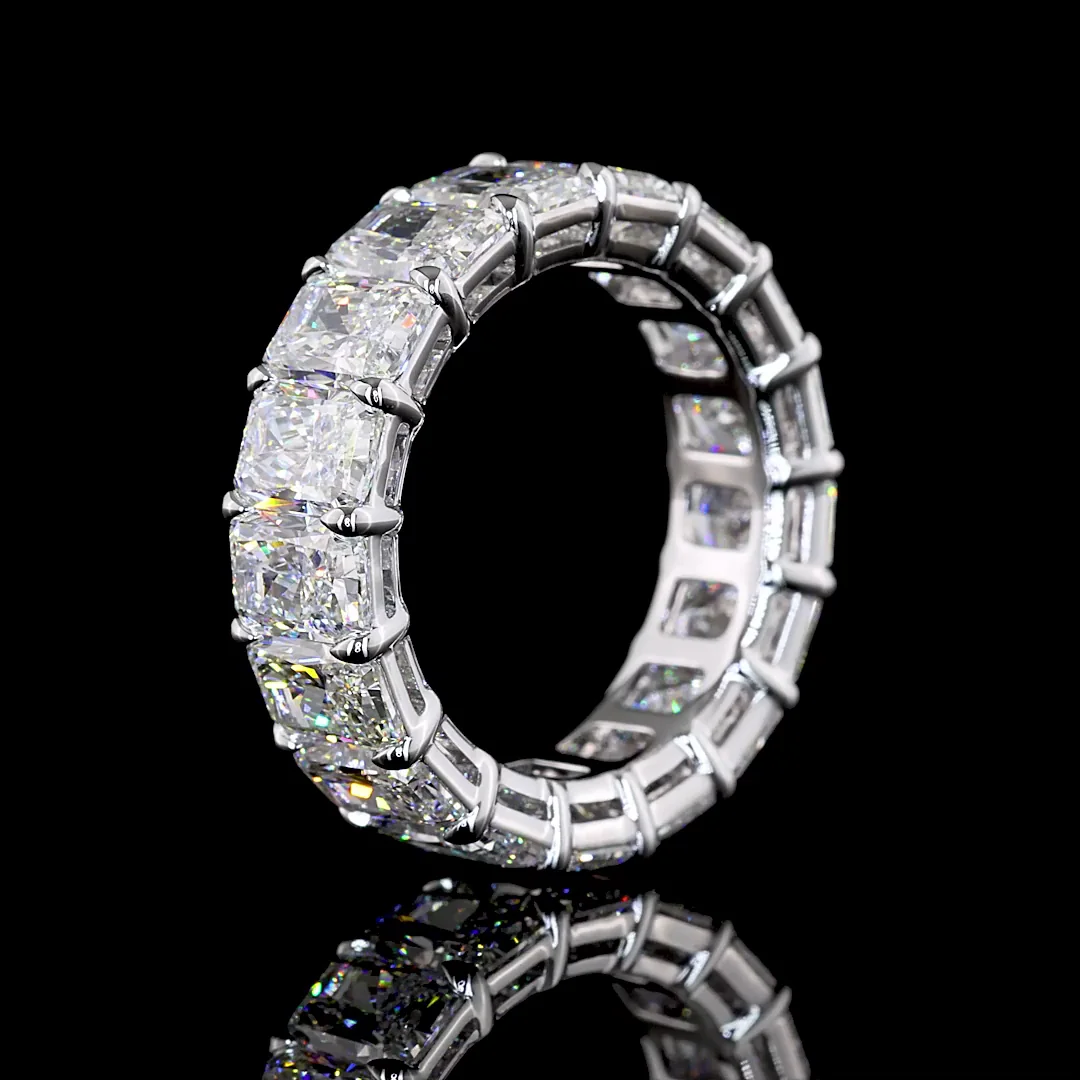 8.66 Cts 14k White Gold Radiant Shape Eternity Band Eternity Band - Image 4