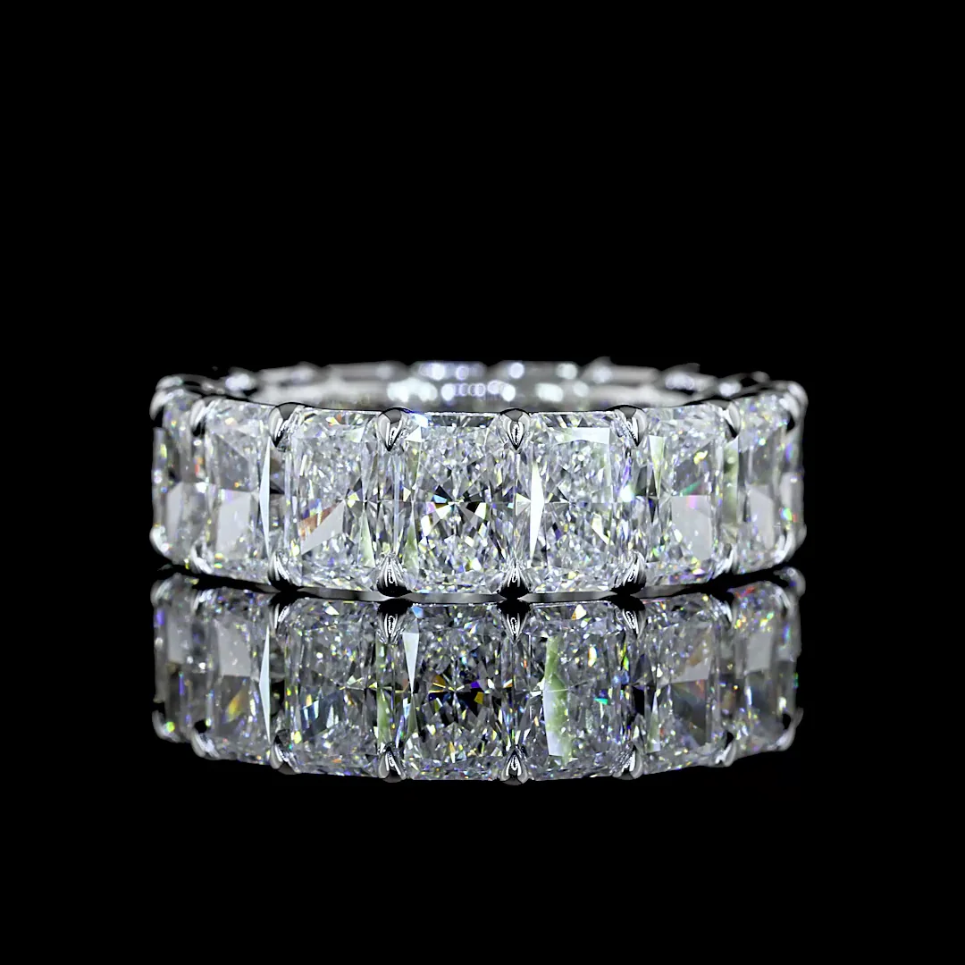 8.66 Cts 14k White Gold Radiant Shape Eternity Band Eternity Band - Video