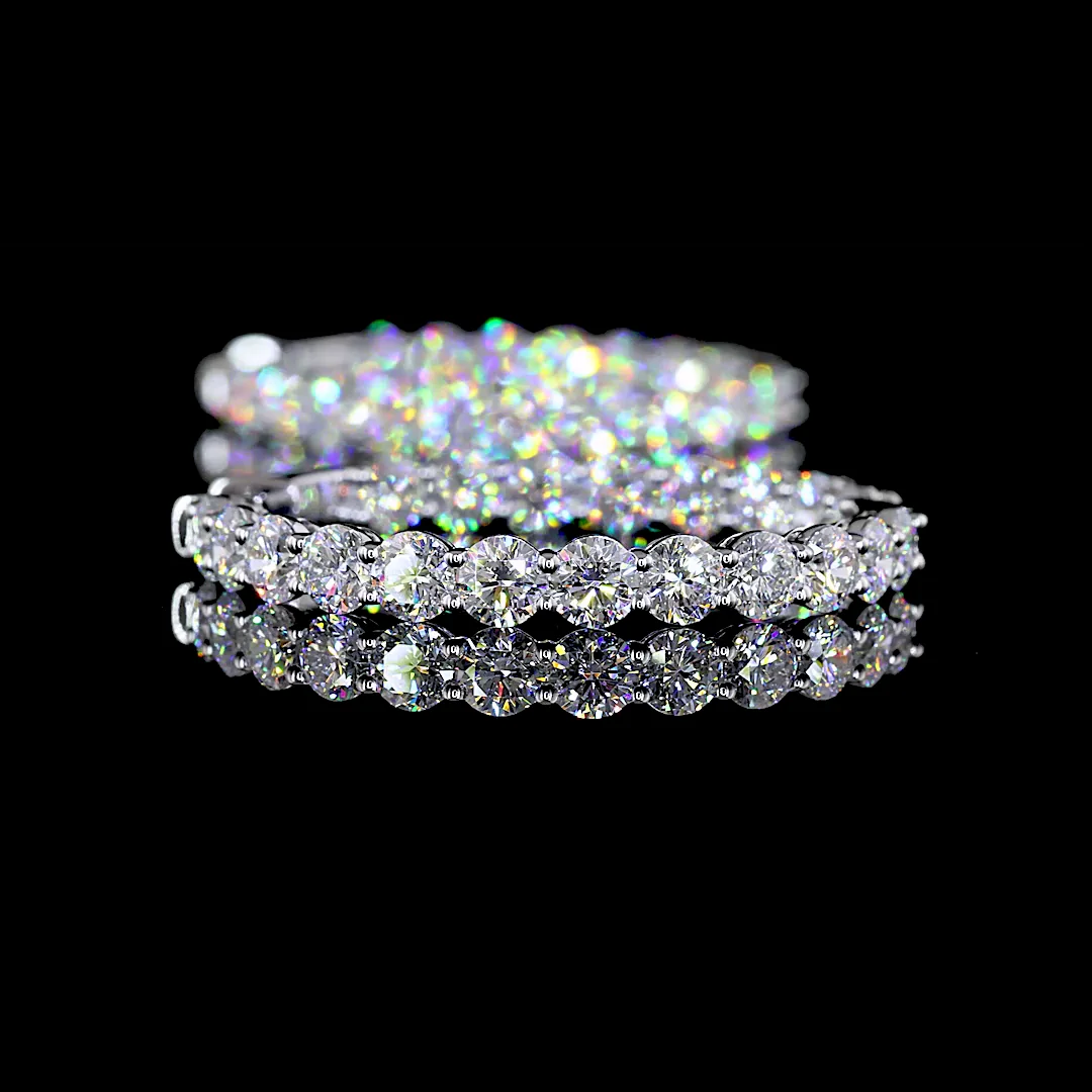 6.07 Cts 14k White Gold Round Shape Hoops Earring - Image 2