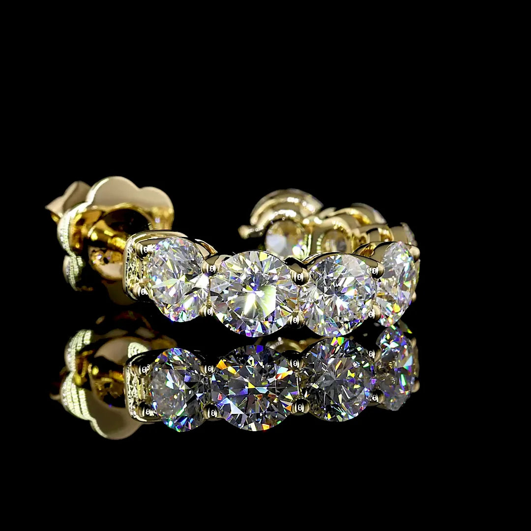 4.71 Cts 14k Yellow Gold Round Shape Hoops Earring - Image 4