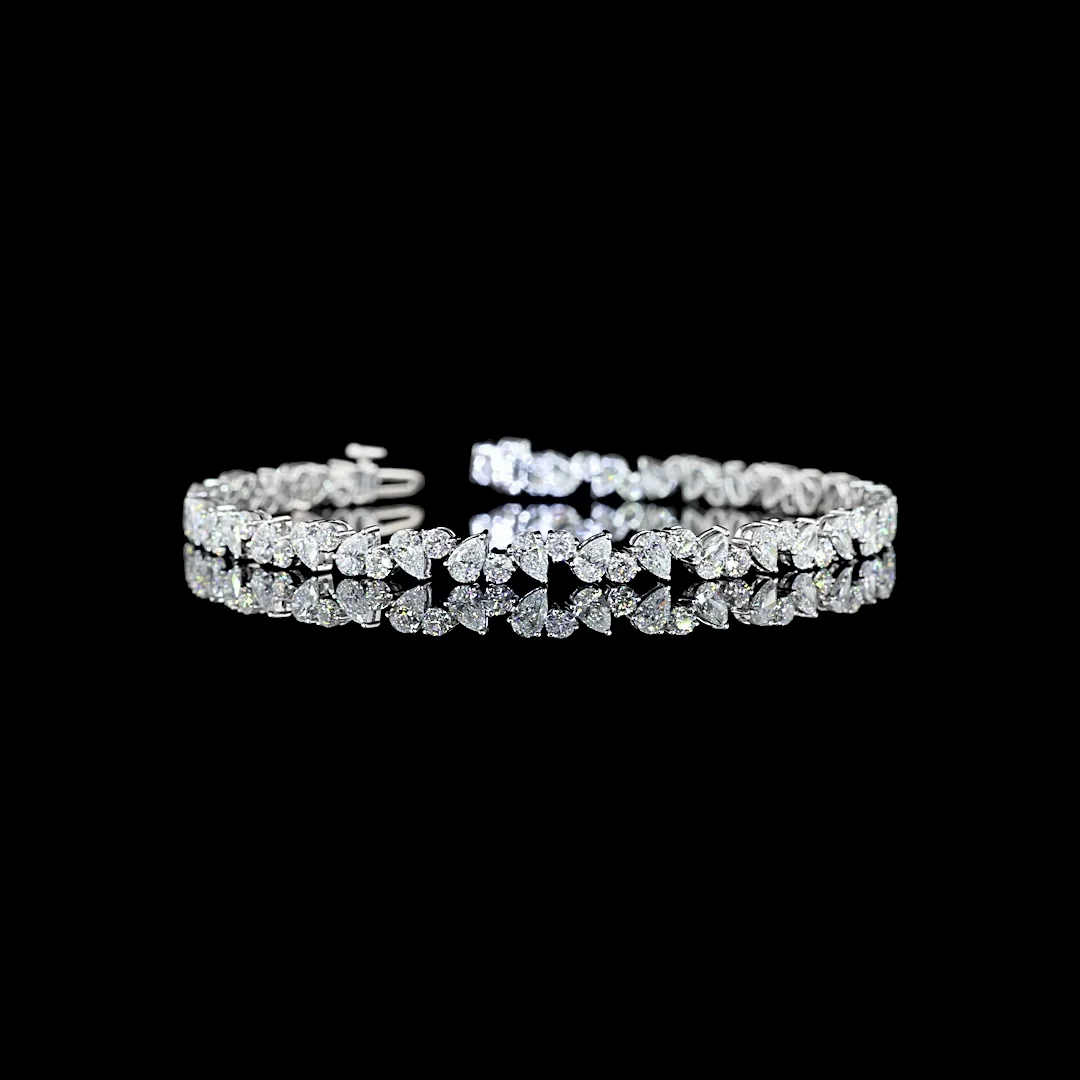 5.76 Cts 14k White Gold Mix Shape Special Bracelet - Video