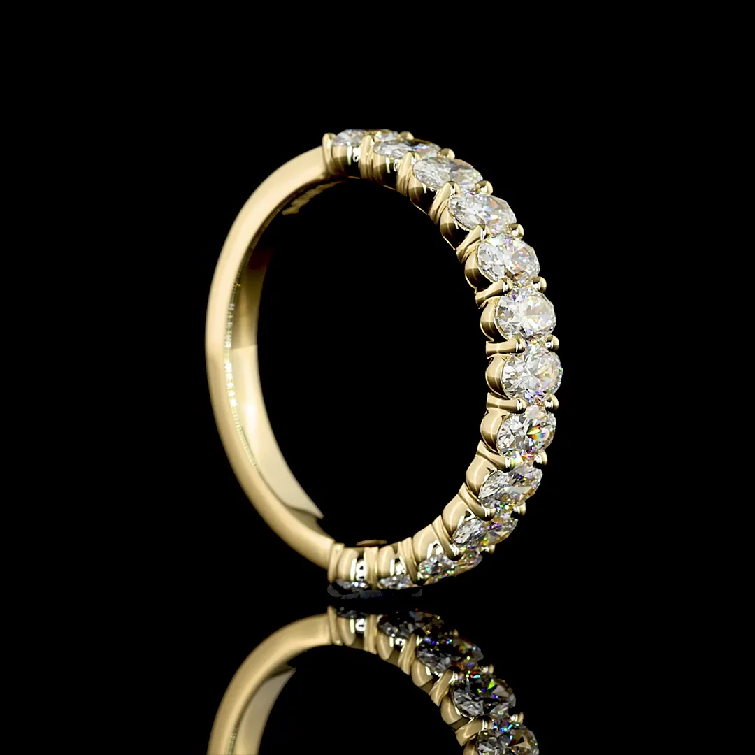 1.39 Cts 14k Yellow Gold Oval Shape Half Eternity Eternity Band - Image 2