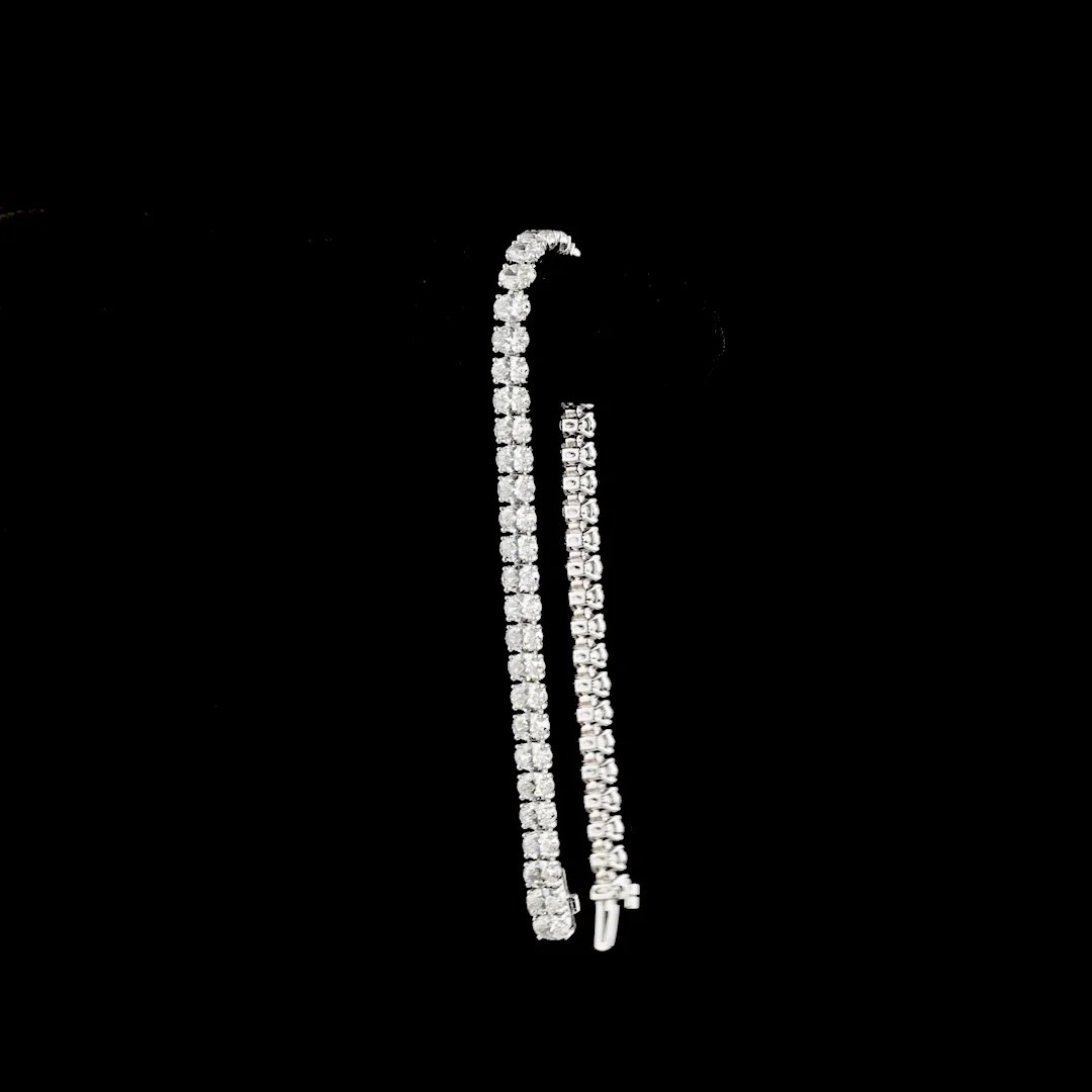 10.23 Cts 14k White Gold Oval Shape Tennis Bracelet - Image 3