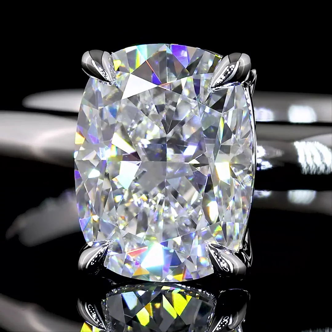 1.53 Cts 14k White Gold Cushion Modified Shape Solitaire Ring - Image 3