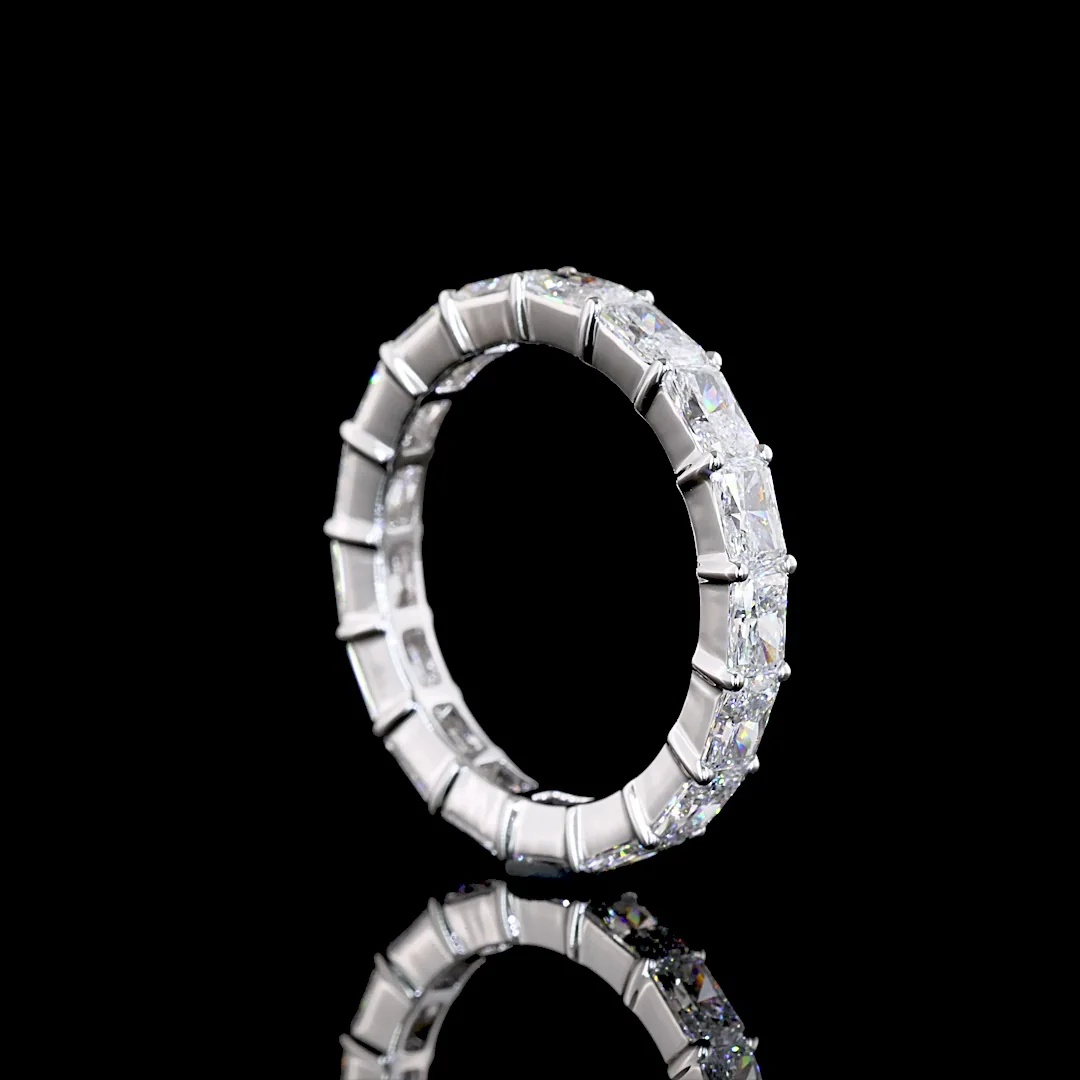 2.59 Cts 18k White Gold Radiant Shape Eternity Band Eternity Band - Image 2