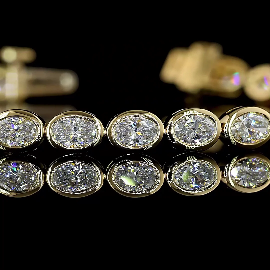 4.17 Cts 14k Yellow Gold Oval Shape Tennis Bracelet - Image 2