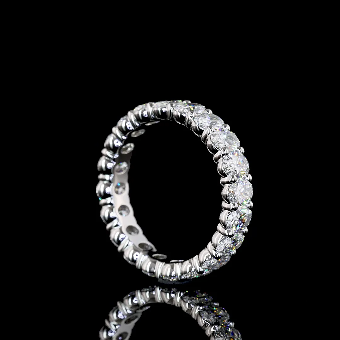 2.97 Cts Platinum Oval Shape Eternity Band Eternity Band - Image 2