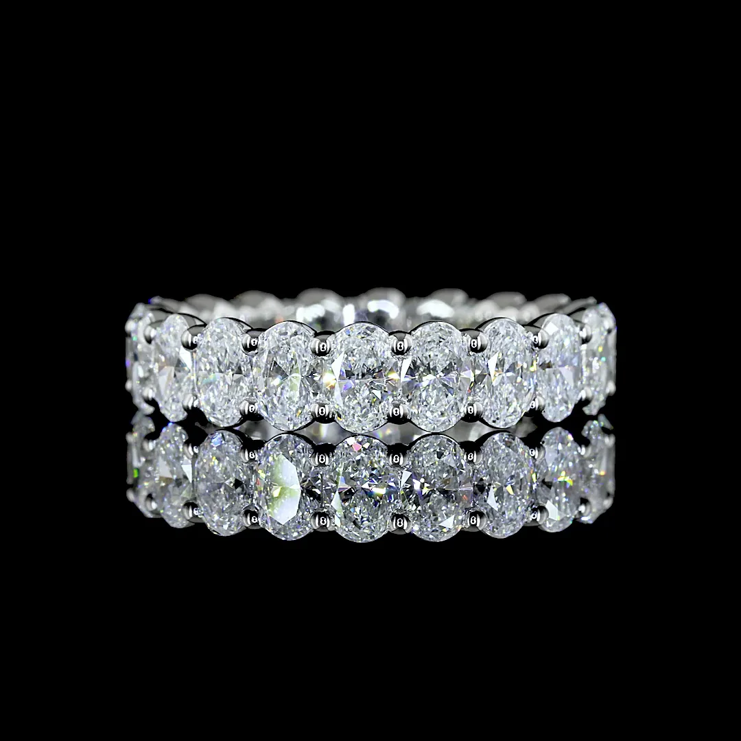 2.97 Cts Platinum Oval Shape Eternity Band Eternity Band - Video