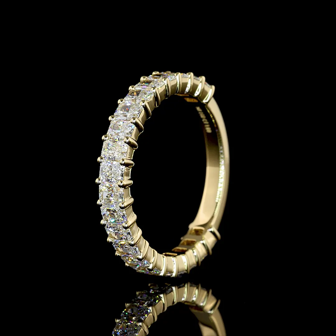 1.6 Cts 14k Yellow Gold Radiant Shape 3/4 Band Eternity Band - Image 4