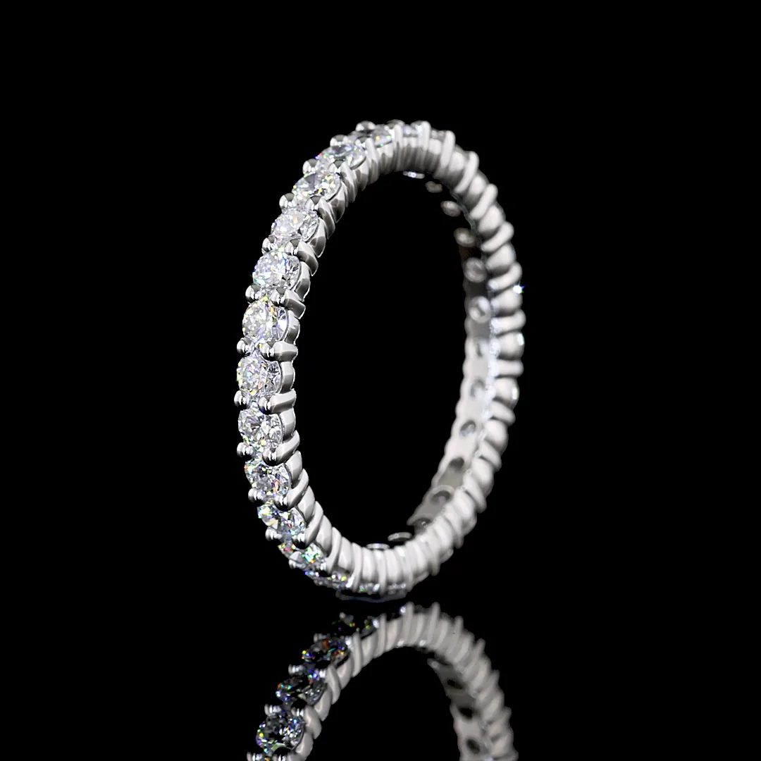 0.98 Cts Platinum Round Shape Eternity Band Eternity Band - Image 4