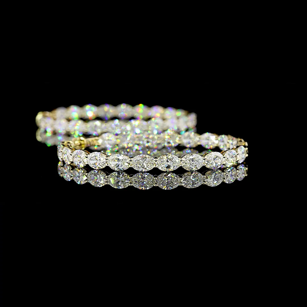 13.18 Cts 14k Yellow Gold Oval Shape Hoops Earring - Image 4