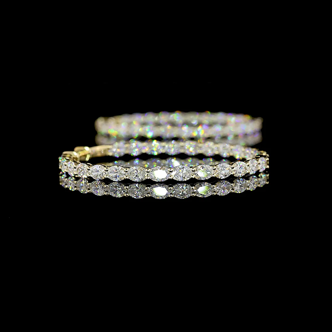 5.61 Cts 14k Yellow Gold Oval Shape Hoops Earring - Image 2