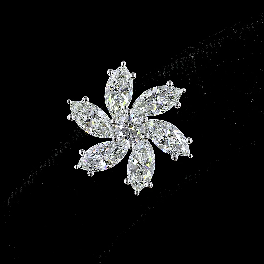 6.03 Cts 14k White Gold Mix Shape Studs Earring - Image 3