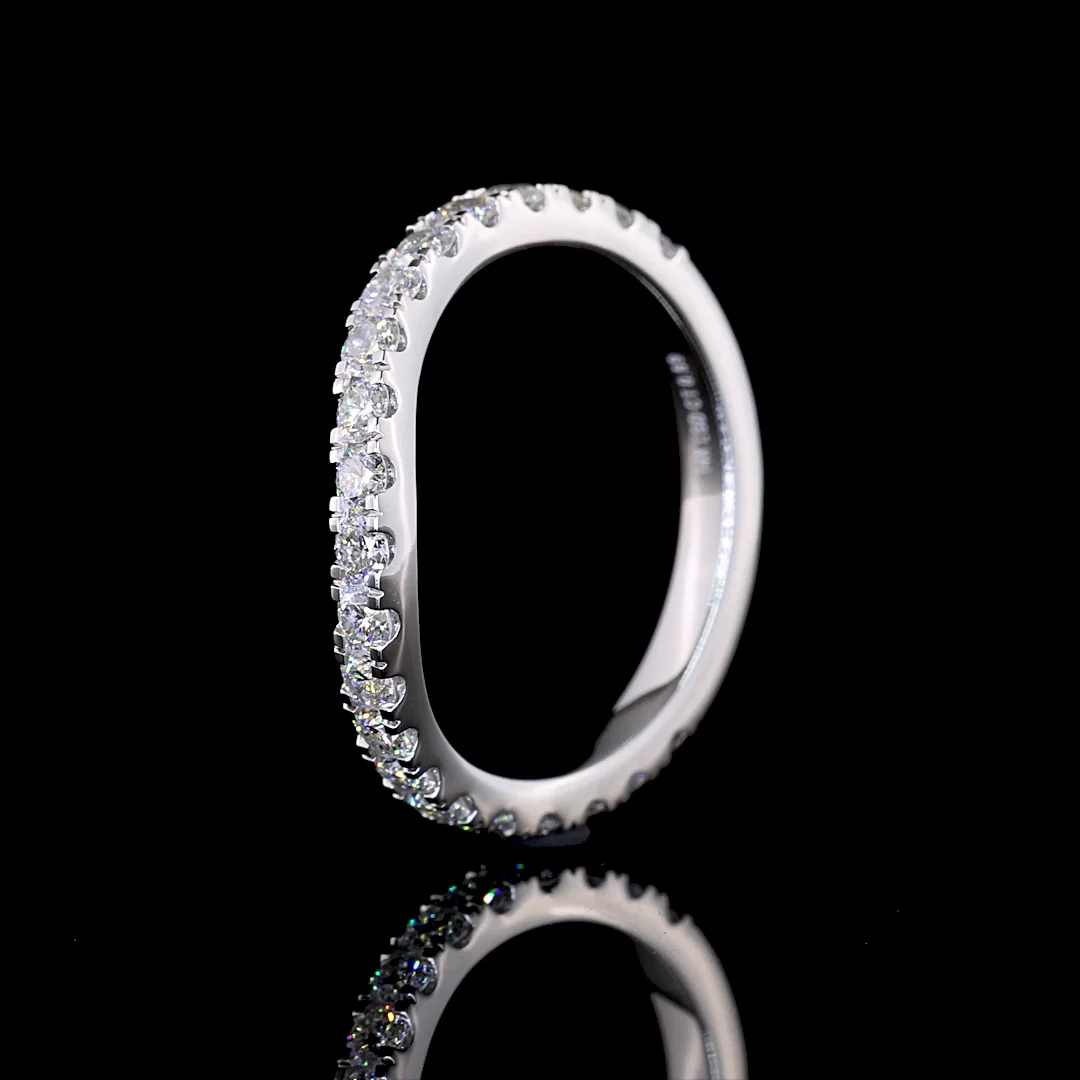 0.69 Cts 14k White Gold Round Shape 3/4 Band Eternity Band - Image 4