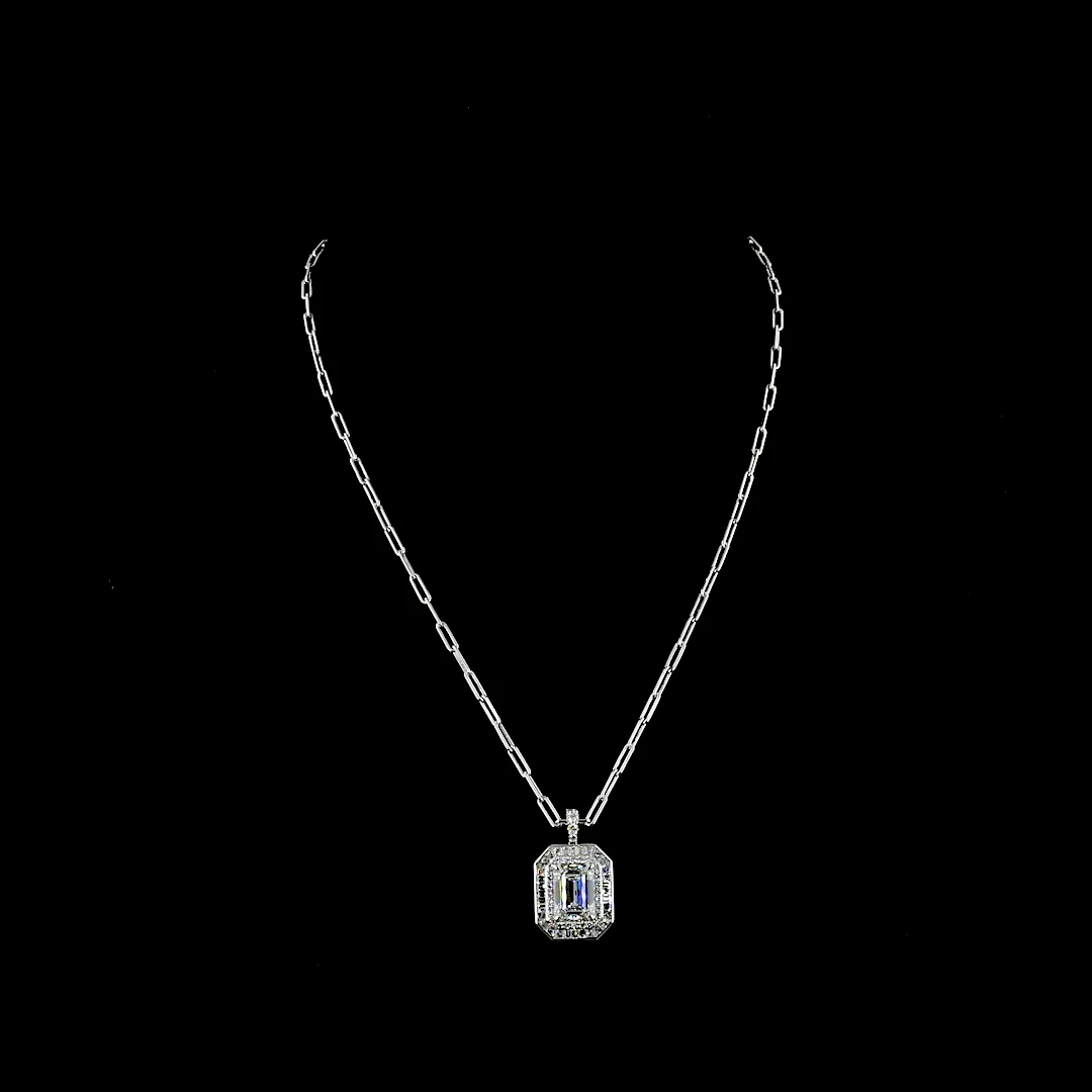 6.81 Cts 9k White Gold - 14k White Gold Mix Shape Pendant Pendant - Video