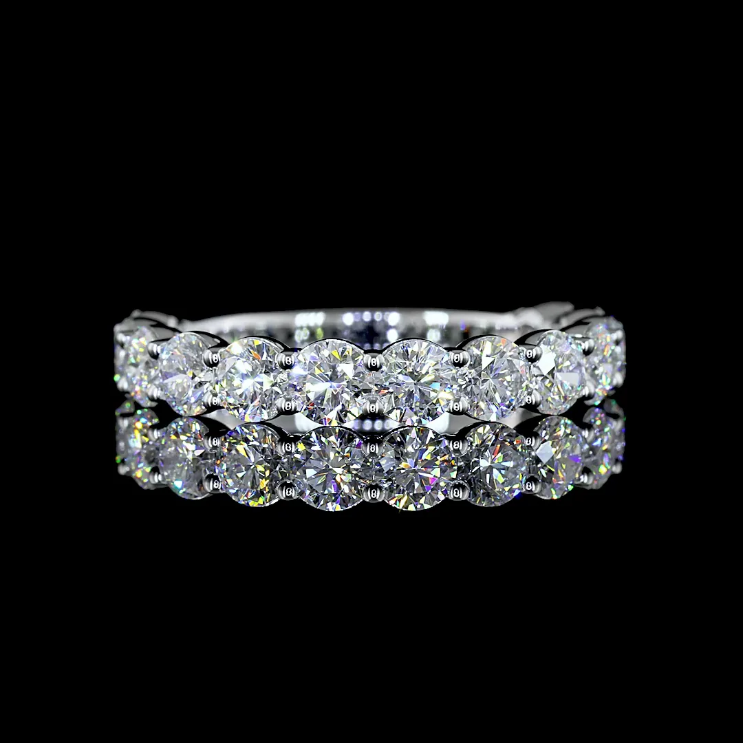 1.93 Cts 14k Yellow Gold Round Shape 3/4 Band Eternity Band - Video