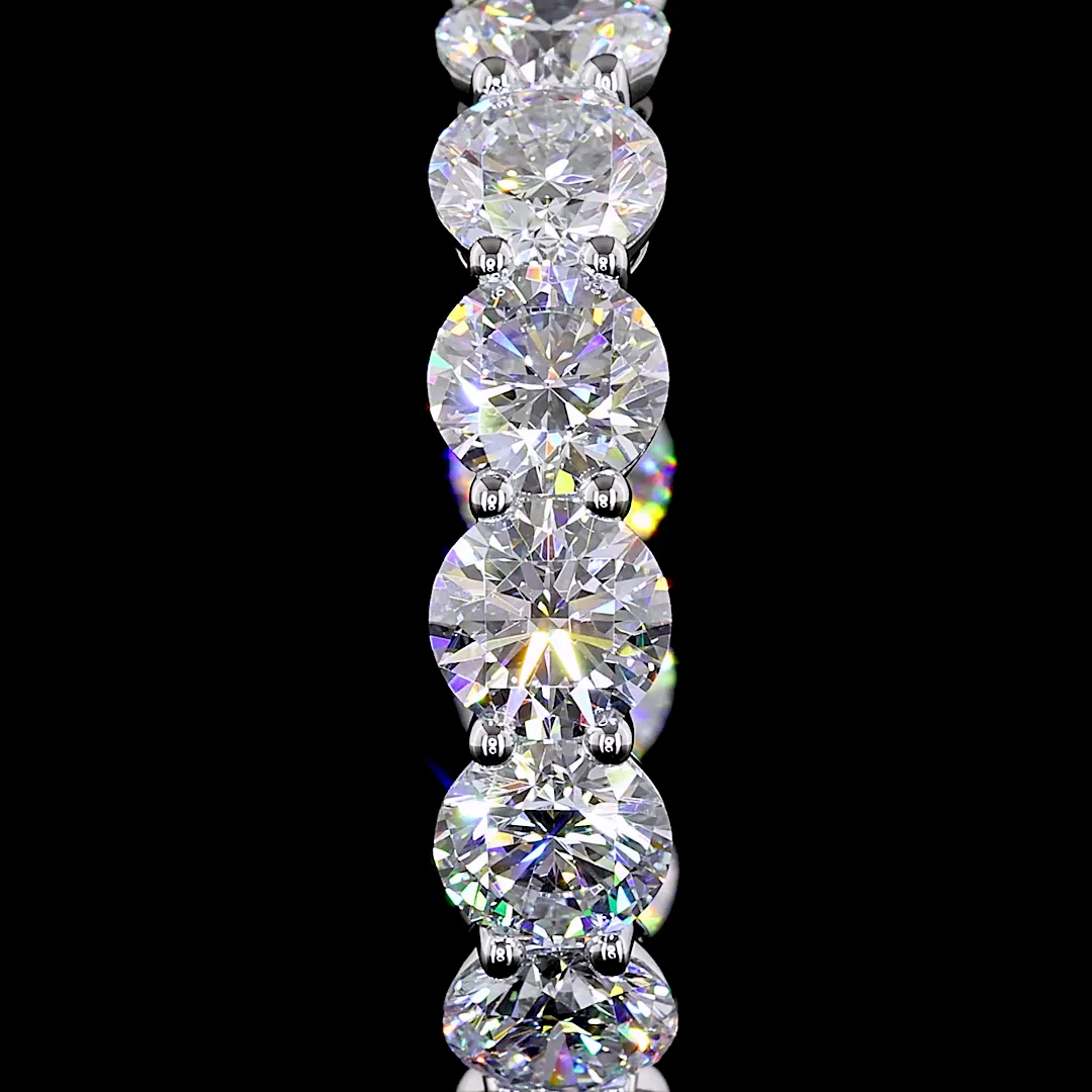 12.17 Cts 14k White Gold Round Shape Hoops Earring - Image 3