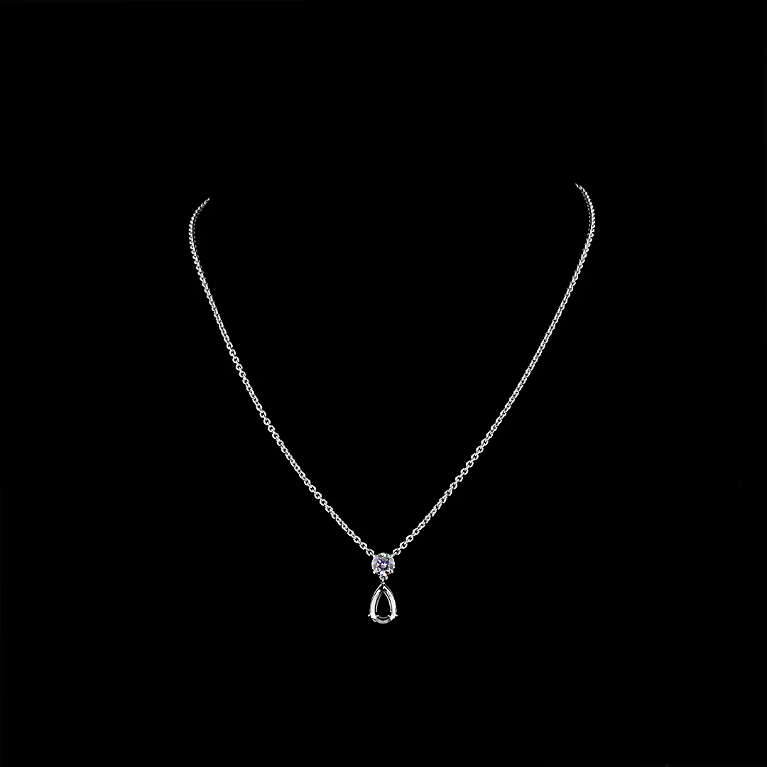 2.41 Cts 14k White Gold Pear Shape Pendant Pendant - Video