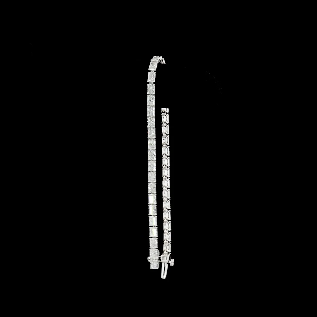 8.36 Cts 14k White Gold Radiant Shape Tennis Bracelet - Image 3