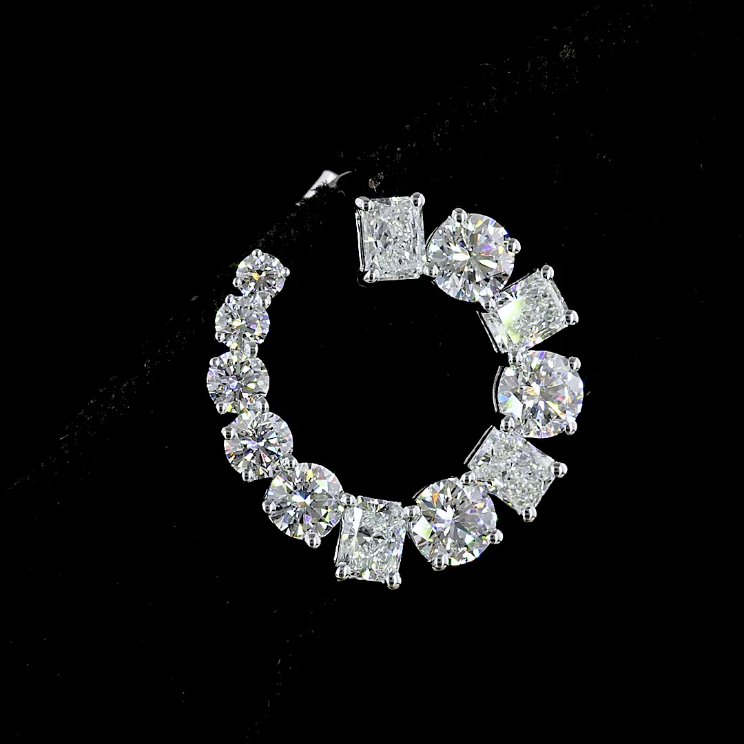 5.29 Cts 18k White Gold Mix Shape Special Earring - Image 3