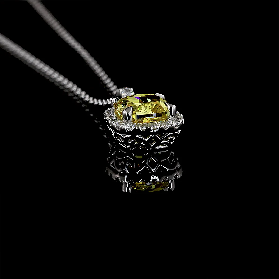 1.8 Cts 14k White Gold Mix Shape Pendant Pendant - Image 3