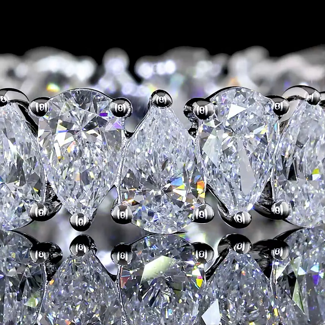 2.85 Cts 14k White Gold Pear Shape Eternity Band Eternity Band - Image 3