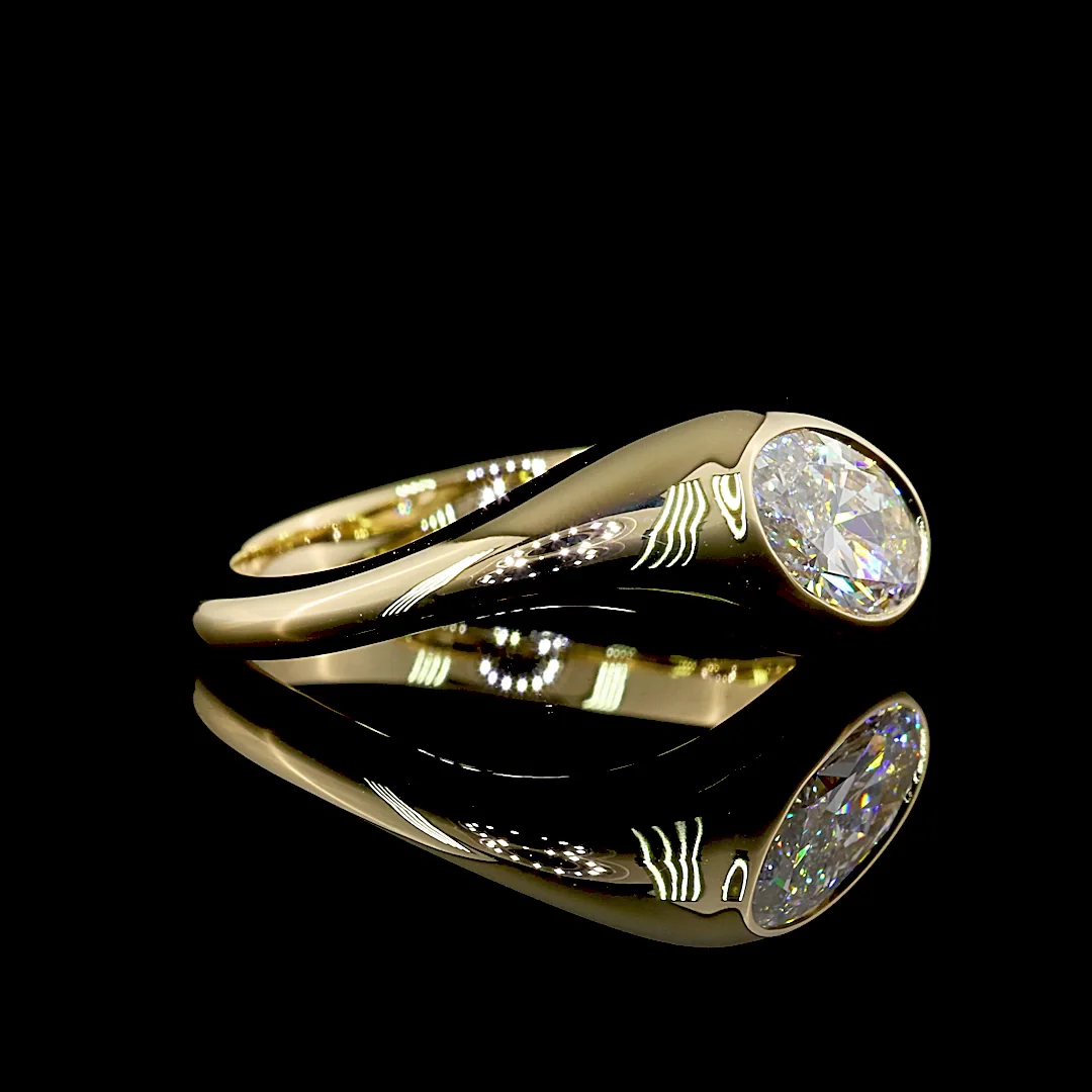 1.04 Cts 14k Yellow Gold Shape Solitaire Ring - Image 2