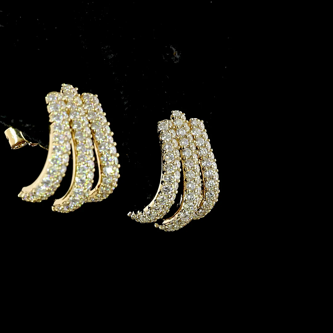 1.35 Cts 14k Yellow Gold Round Shape Special Earring - Image 4