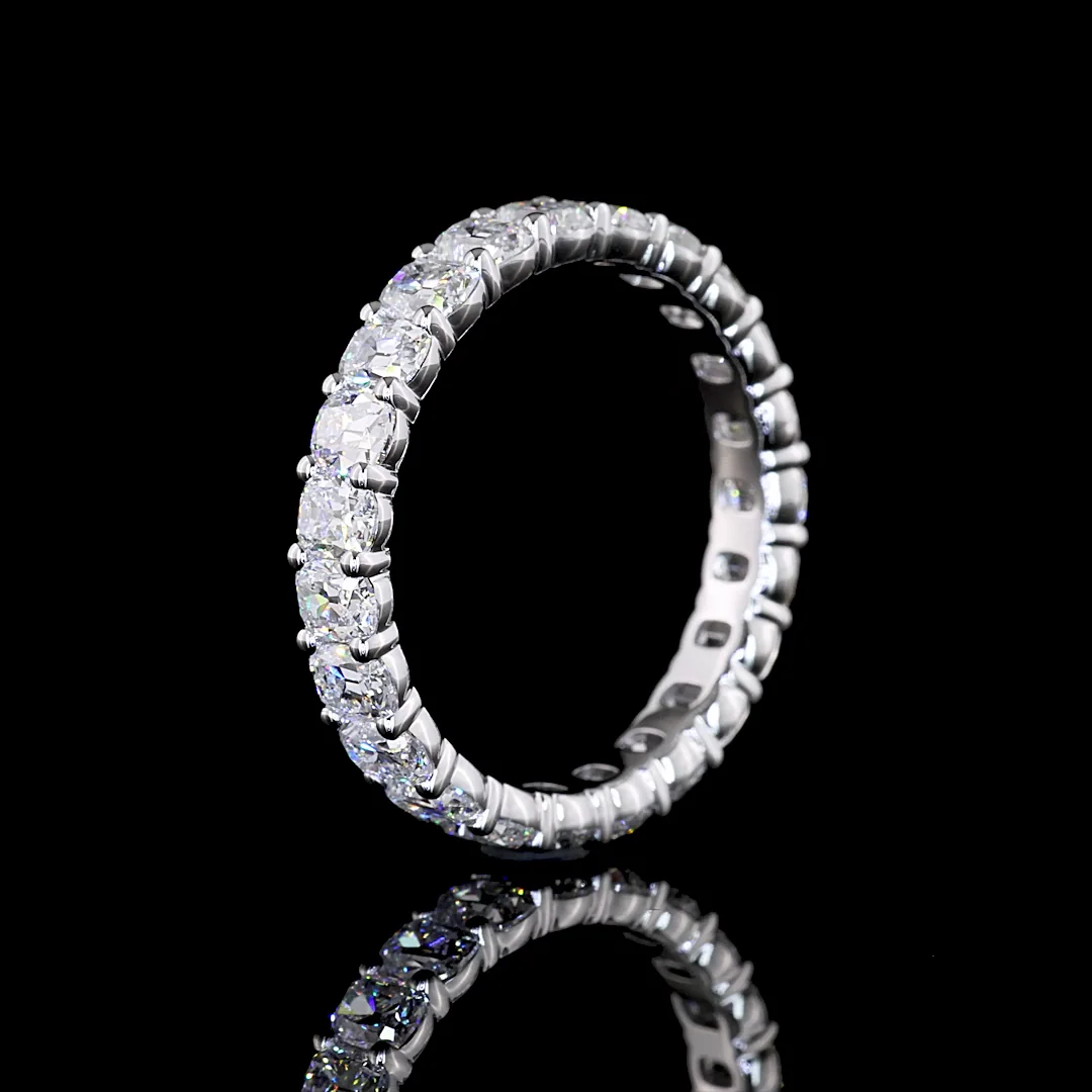 2.8 Cts 14k White Gold Antique Cushion Shape Eternity Band Eternity Band - Image 4