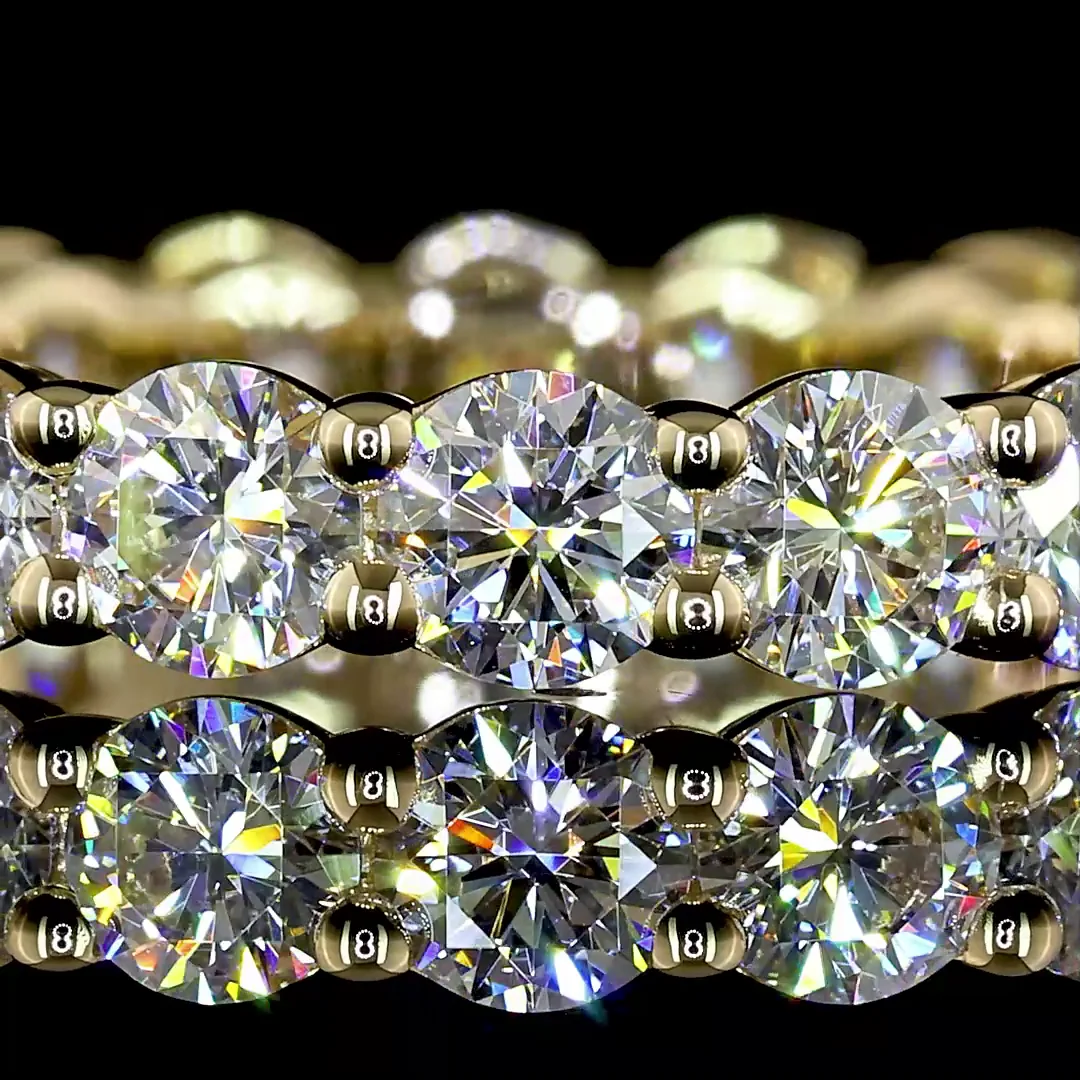 2.27 Cts 14k Yellow Gold Round Shape Eternity Band Eternity Band - Image 3