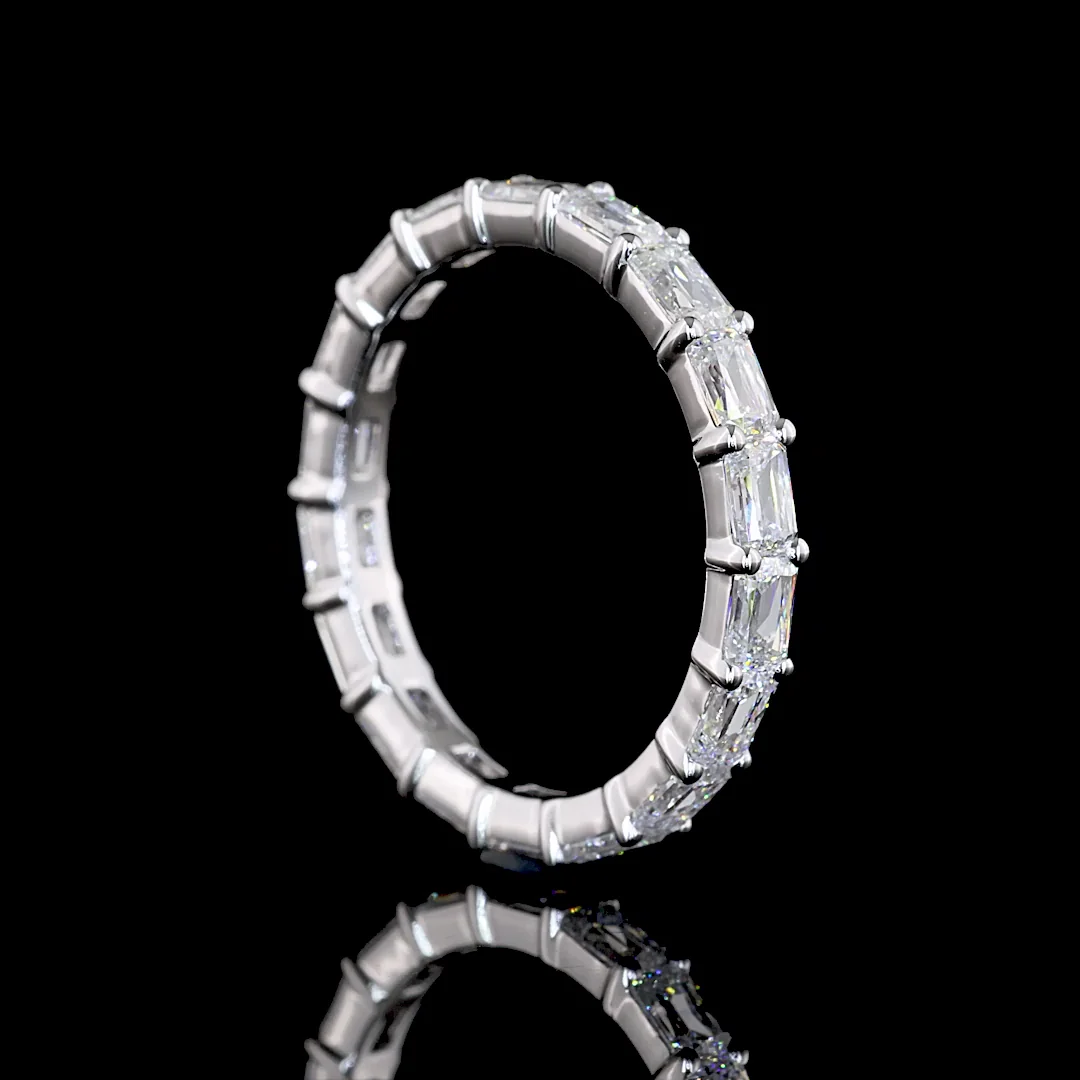 2.38 Cts 14k White Gold Radiant Modified Shape Eternity Band Eternity Band - Image 2
