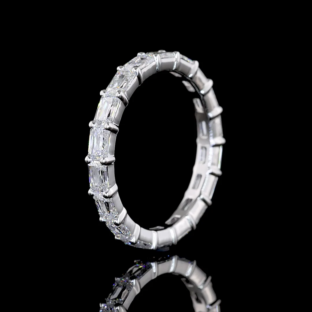 2.38 Cts 14k White Gold Radiant Modified Shape Eternity Band Eternity Band - Image 4