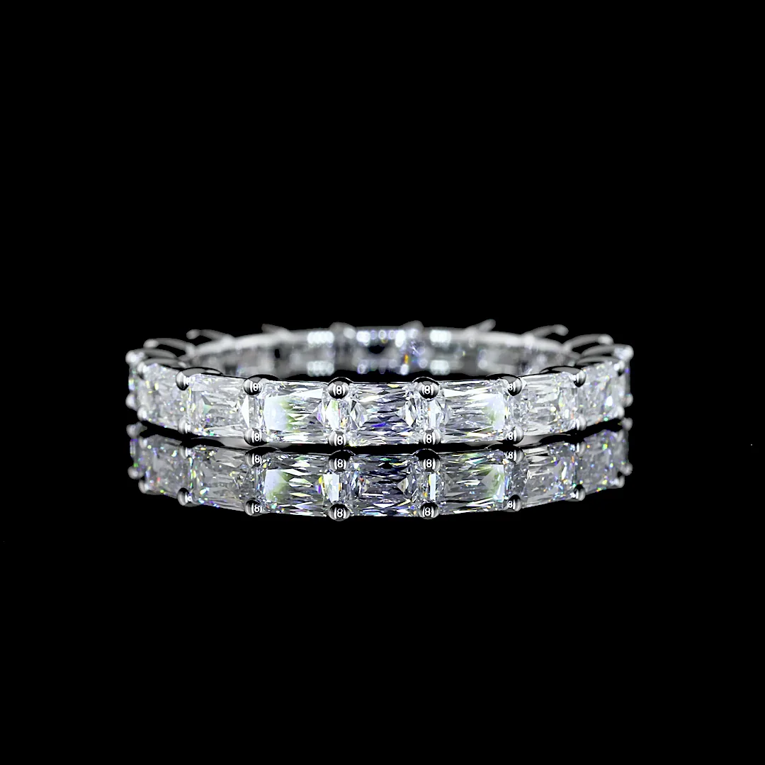 2.38 Cts 14k White Gold Radiant Modified Shape Eternity Band Eternity Band - Video