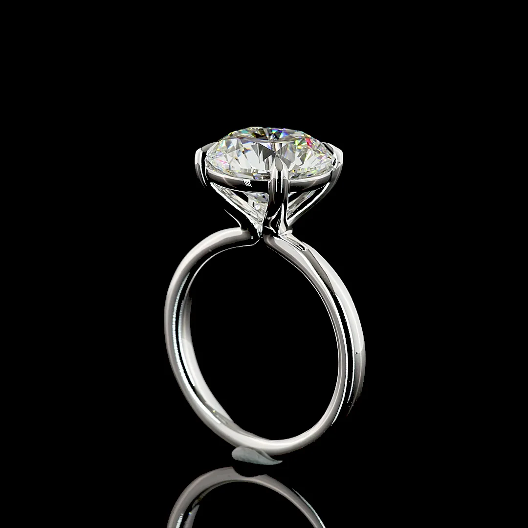 5.11 Cts 14k White Gold Round Shape Solitaire Ring - Image 2
