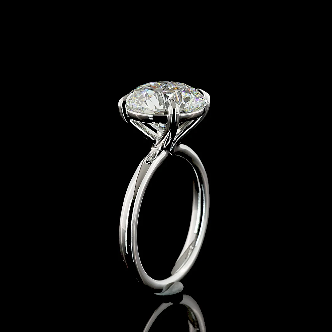 5.11 Cts 14k White Gold Round Shape Solitaire Ring - Image 4