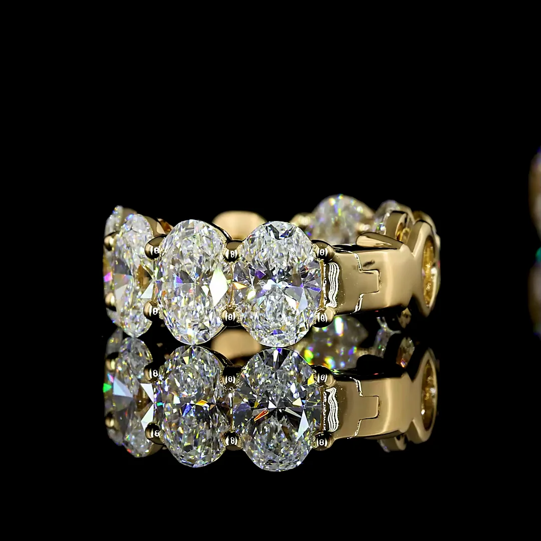 4.03 Cts 14k Yellow Gold Oval Shape Huggies Earring - Image 4